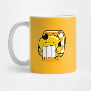 yellow cat traveler profession Mug